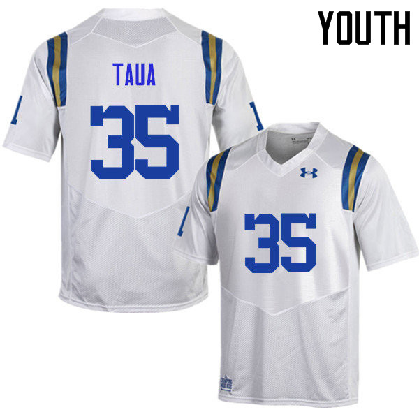 Youth #35 Ainuu Taua UCLA Bruins Under Armour College Football Jerseys Sale-White - Click Image to Close